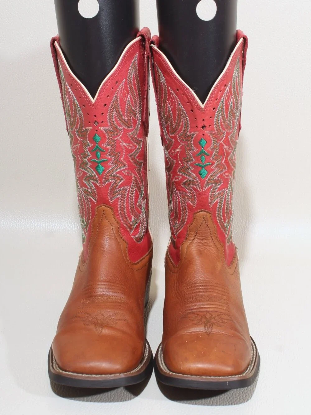 Womens Tony Lama Boots Size 8 B Brown Leather 3R Western Cowgirl Square Toe Boot - Picture 4 of 9